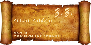Zilahi Zalán névjegykártya